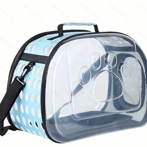 Transparent Bubble Front Pet Carrier - Light Blue